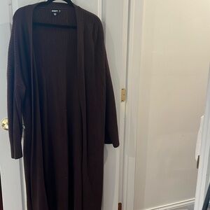 Long dark brown cardigan